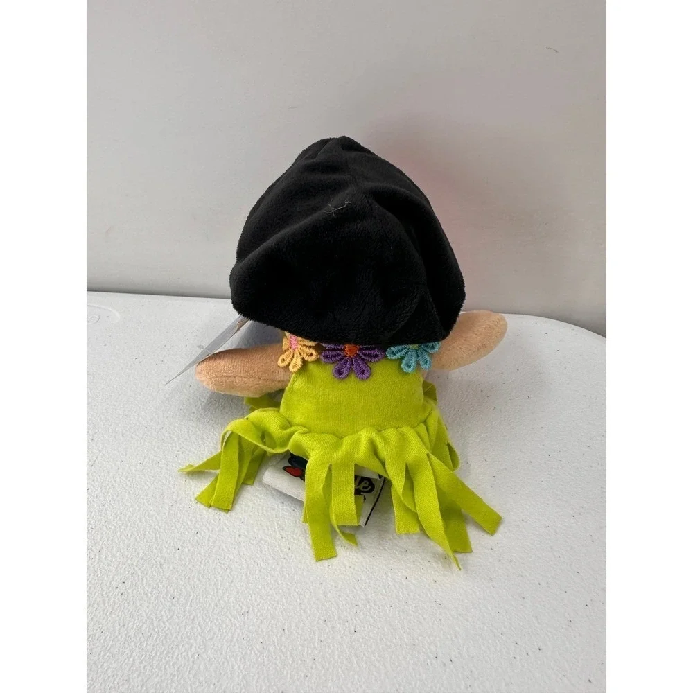 Snuggle Stuffs Hula Girl Plush Doll Lime Green Fringe Dress Pink Sandals 10 inch